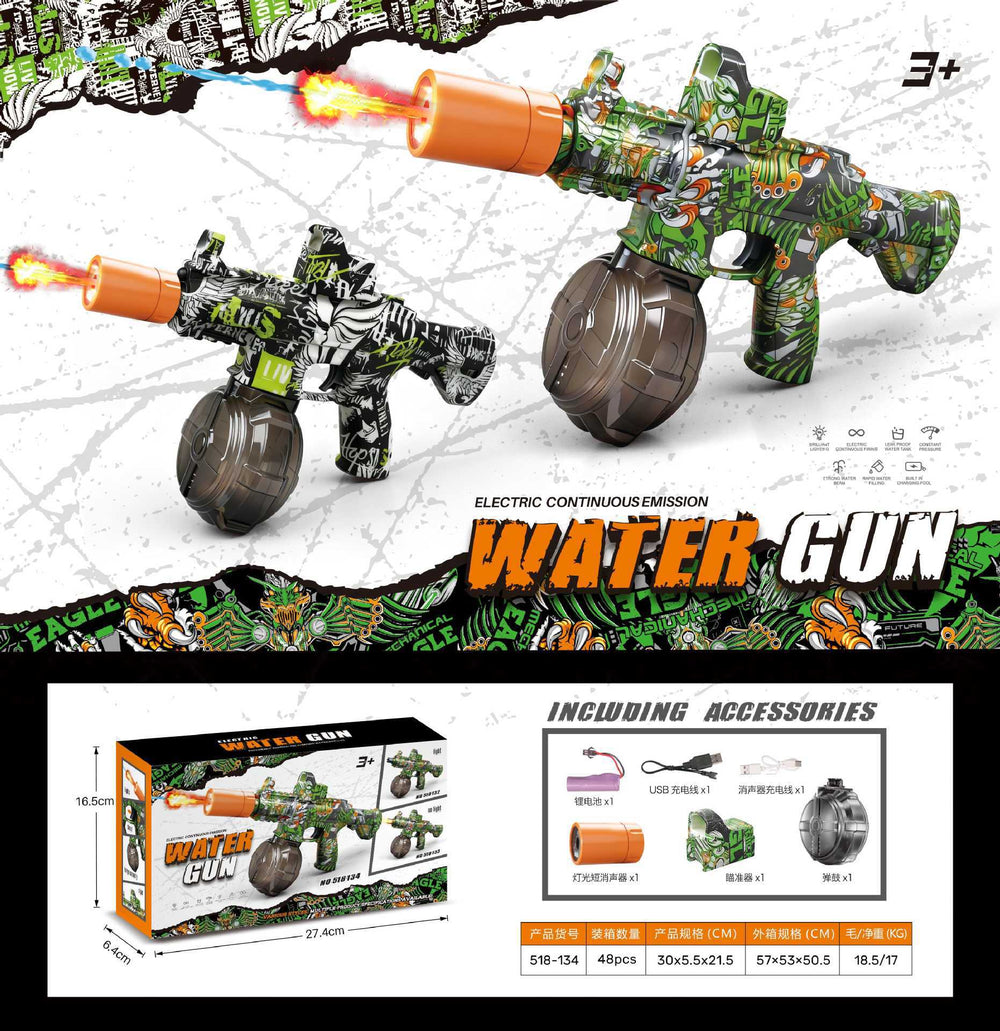 hot-selling water gun launch toy graffiti m416 amazon tk cross-border hot-selling short-spike toy water gun wholesale