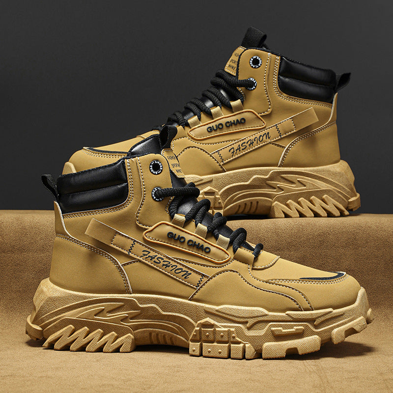 Men's shoes: new autumn 2025 men's martin boots - trendy, versatile, workwear-style, slip-resistant, wear-resistant desert bumblebee boots