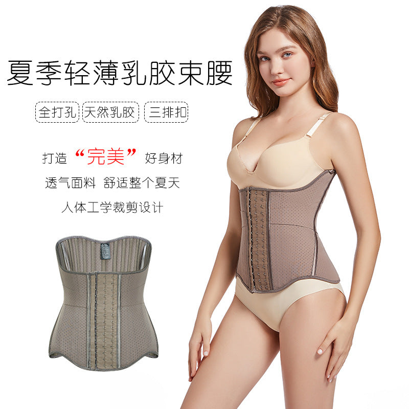Hourglass goddess [rock gray] latex waist trainer - back support, tummy control, posture correction, slimming shapewear sports waist cincher