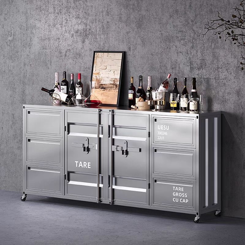 Iron storage cabinet industrial style sideboard tea cabinet locker restaurant storage multifunctional cupboard dining cabinet