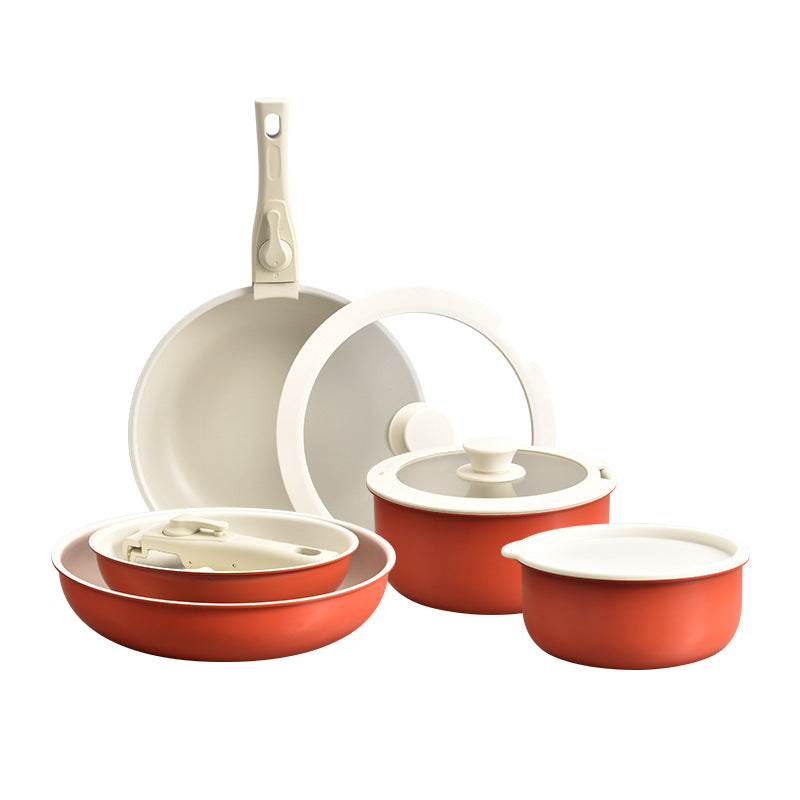 Lanya cross-border detachable kitchenware neutral frying 5-piece set wok medical stone non-stick suit pot cooking pot
