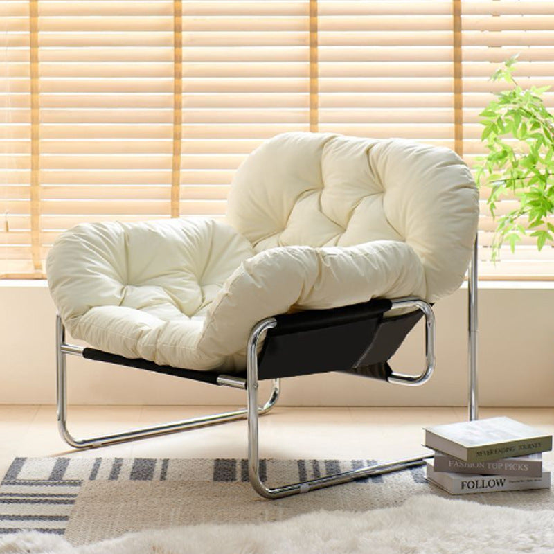 Nordic style single sofa chair - comfortable iron art sofa for living room or balcony, reclining lounging chair - direct from the manufacturer