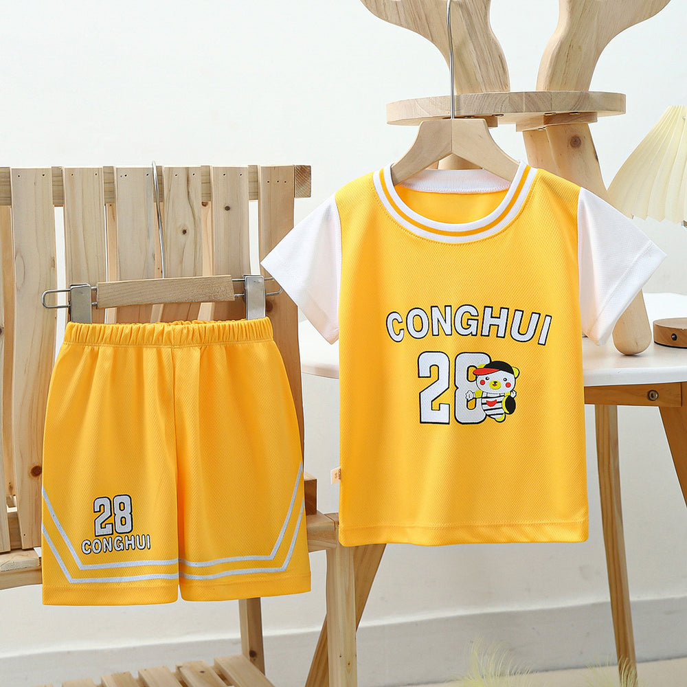 new kids' basketball jersey set - boys' and girls' summer quick-dry mesh outfit - short sleeve sports clothing for children and teens