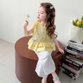 Girls' korean style sleeveless outfit summer  new children's tank top and wide-leg pants two-piece set baby summer clothes