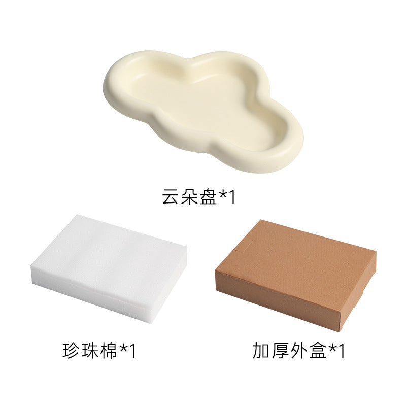 Ins creative t-shaped ceramic display plate entrance jewelry desktop storage ceramic plate props popular style tray