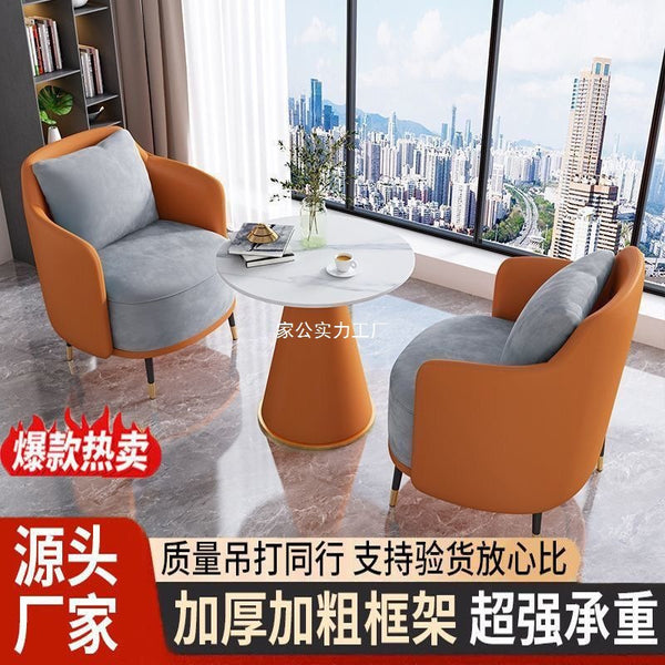 Simple and light luxury negotiation table and chair single sofa coffee table combination leisure hotel reception sales office beauty salon meeting guests