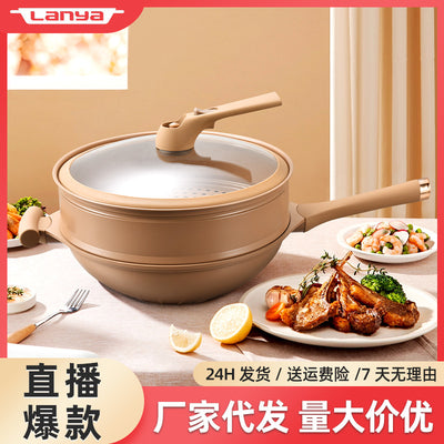 Household clay pot non-stick pot micro-pressure cooking pot health non-stick frying pan die-cast pot kitchen cooking pot wholesale