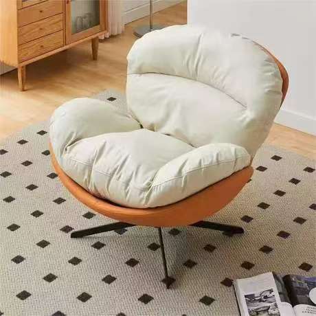 Modern minimalist single eggshell chair sofa - living room home lazy chair - designer retro casual swivel sofa chair