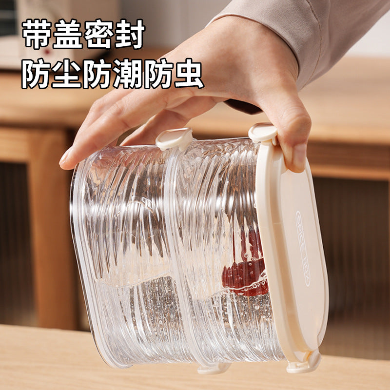 Living room grid sealed tank scented tea storage box multi-layer grain tank storage tank dry goods transparent storage tank with lid