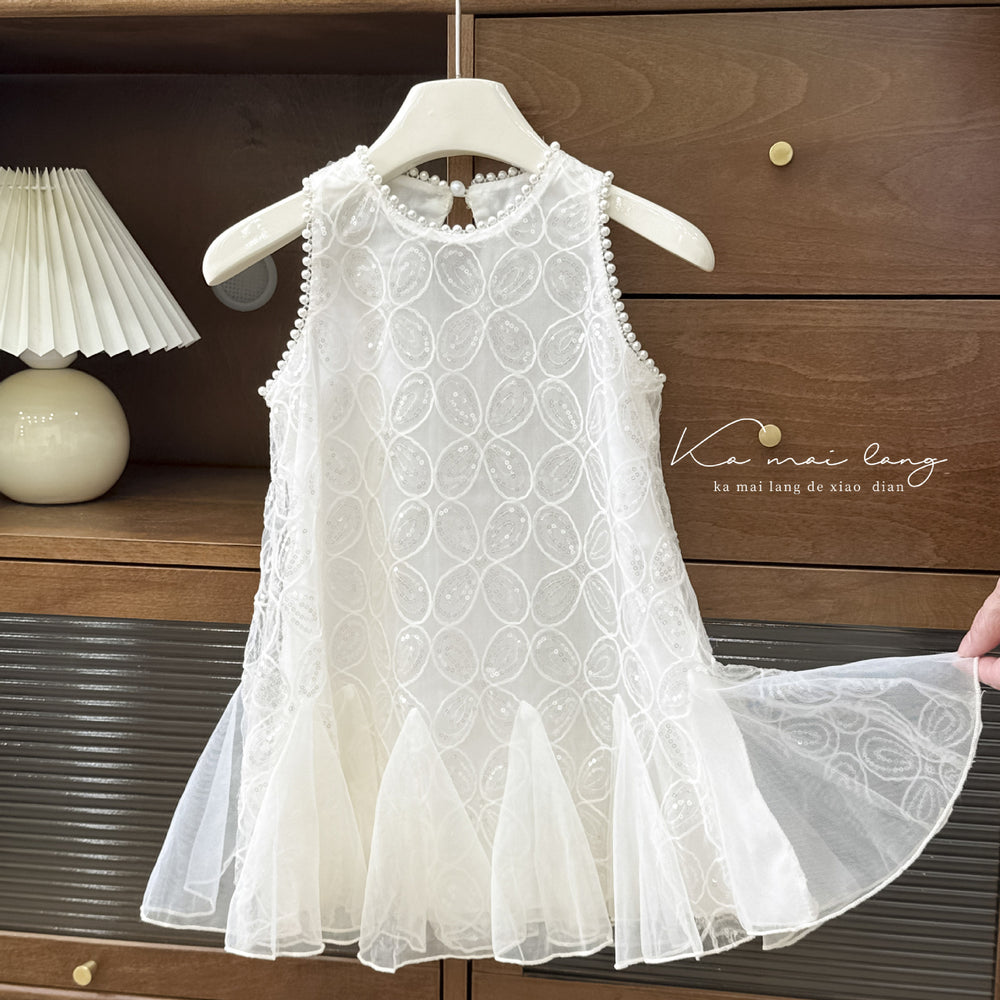 Girls' dress:  summer new arrival - stylish mermaid dress, children's qianjin cheongsam, mesh skirt, birthday party dress