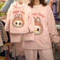 【matching family set】girls' pajamas - autumn/winter collection, kids' half-fleece thickened new style, big girls' loungewear for winter