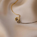 Stainless steel eternal circle asymmetrical patchwork necklace fashionstylishcasual necklace short necklace interlocking