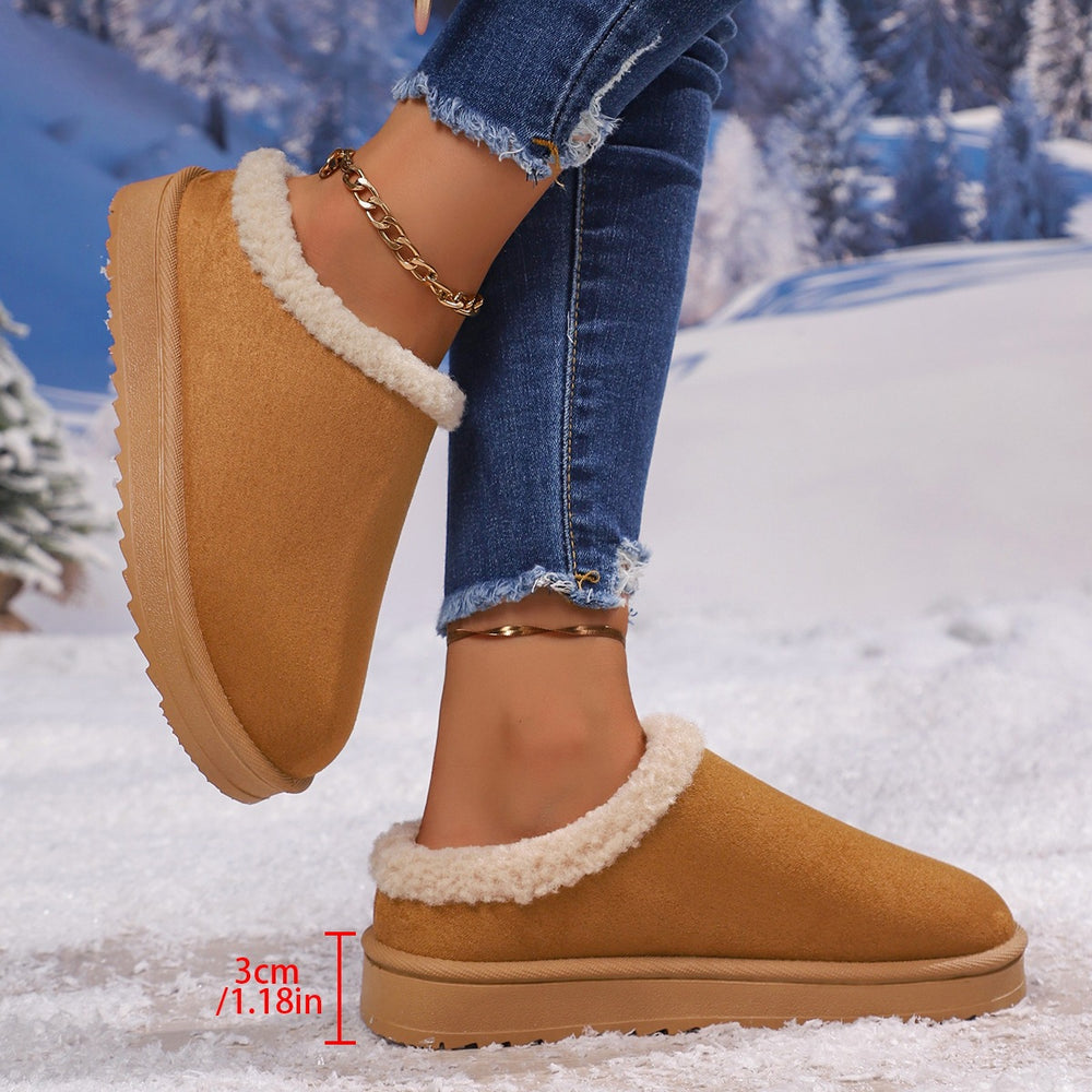 Exportplus size winter new arrival baotou half slippers women's outwear lambswool fleece-lined snow heattech cotton shoes wholesale