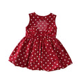 Infant & toddler princess dress - red polka dot sleeveless girl's dress - summer baby 100-day celebration photo shoot princess gown