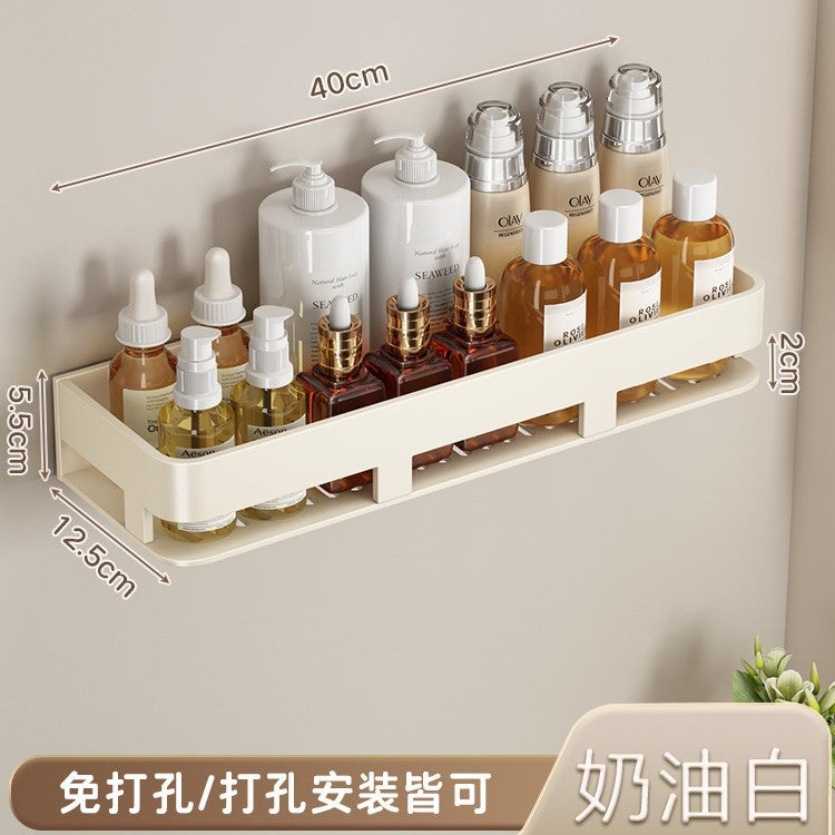 Space Aluminum Cream Wind Toilet Wash Desk Shelf No Punching Toilet Bathroom Toilet Wall Hanging Storage Rack
