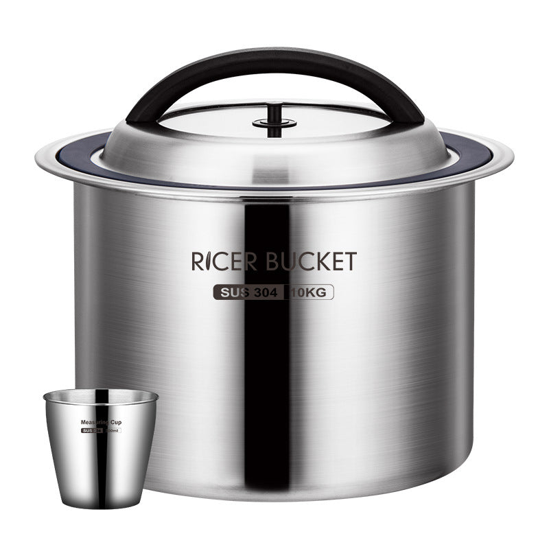 One piece of rice bucket box will be sent on behalf of 304 stainless steel negative pressure large-capacity household insect-proof rice tank, moisture-proof and fresh-keeping grain storage.