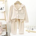 Derong heattechsuit double-sided couple pajamas women's thickened winter men's lapel home clothes pajamas suit