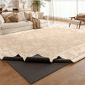 Removable and washable carpet living room medieval cream style no-wash and wipeable double-layer removable machine washable soundproof floor mat for home use
