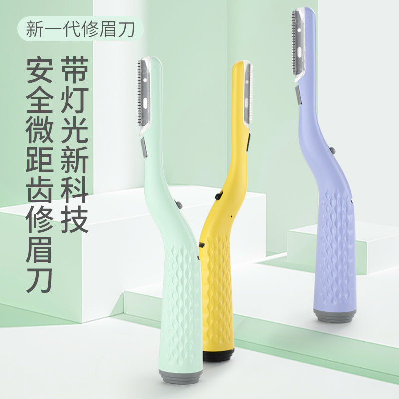 New arrival: rechargeable light-up eyebrow razor - stylish stainless steel eyebrow shaper & trimmer with cutting-edge blade technology, direct from the factory