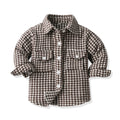 New arrivalpreppy style boys spring & fall clothing cotton long sleevesplaidkidsshirt brushed outwear children's clothing manufacturer wholesale