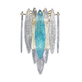 Modern minimalist sky blue glass panel wall sconce - ideal for hallways, corridors, bedrooms, bedside tables, living room backdrops - direct from the manufacturer
