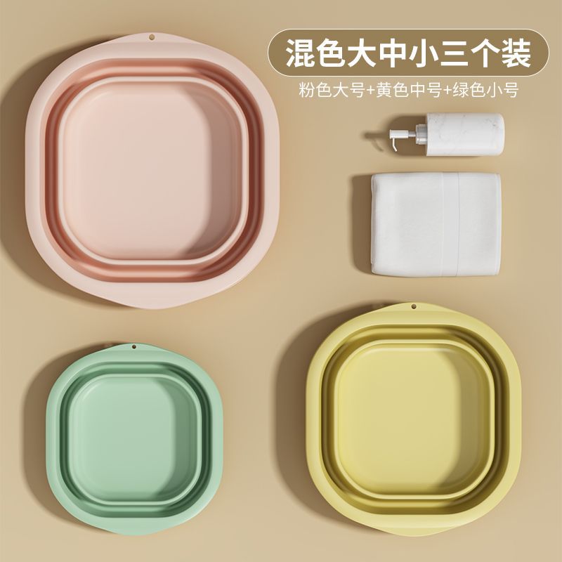 Collapsible washbasin - portable travel basin, thickened plastic basin, available in small and large sizes, perfect for home, dorm, and laundry use
