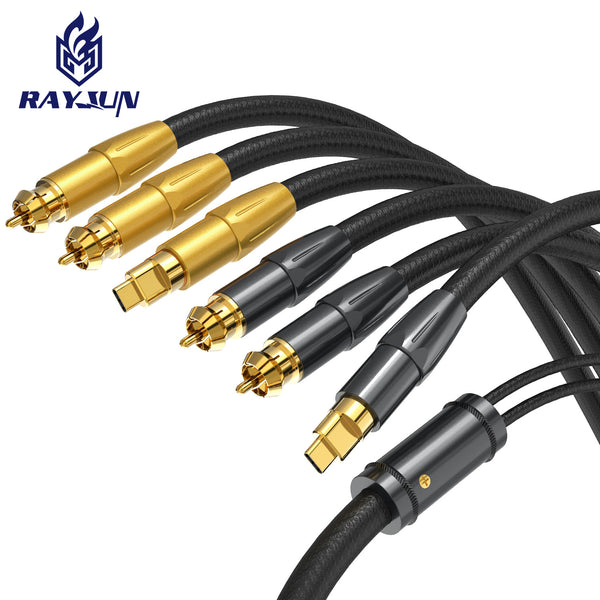Brand Private Model Audiophile Grade Sterling Silver Type c to Dual Lotus Audio Android Mobile Phone to 2RCA Power Amplifier Audio Cable