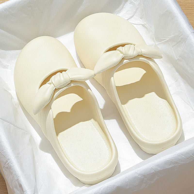 2025 summer fashion versatile bow slippers women's sweet minimalist mary jane bow toe slingbacks