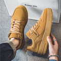 Spring new men's retro low-top earth yellow skate shoes, youth thick-soled casual sneakers, trendy men's athletic shoes