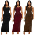 C7629 cross-border   fashion women's sexy rhinestone high-waisted reversible dress
