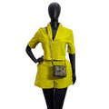 European and american women's clothing  autumn new collection: sweet and fresh blazer collar short-sleeve shirt & high-waisted straight-leg shorts two-piece set