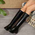 spring/autumn new arrivals: women's chunky heel leather boots for cross-border e-commerce. plus sizes available. moq: 0.5 units. wholesale options available. dropshipping to  and