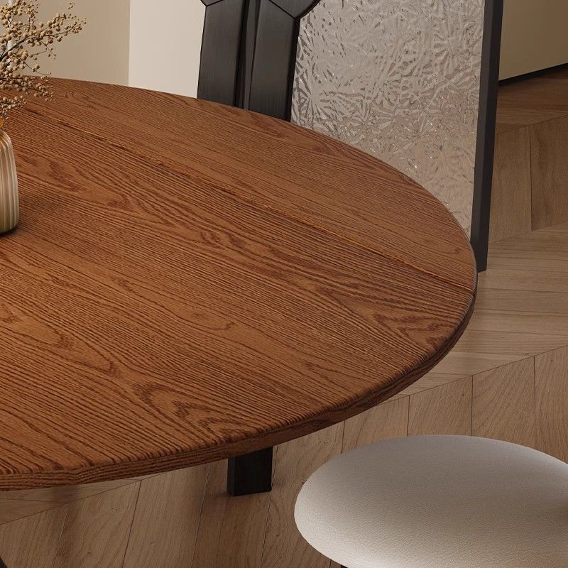 Vintage-inspired, expandable, foldable solid wood round dining table with turntable – a touch of luxury for your home