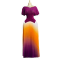 Miya pleated suit women's summer sense of design silm sparkly short sleeve topshigh waist gradient color pleated skirt