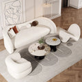 Double seat + tongue chair + u-shaped chair + large and small round coffee tables (remarks on color of sherpa)