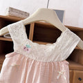 Summer lightweight sweet wide-shoulder romper baby princess bodysuit newborn baby girl full month 100-day first birthday dress
