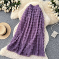 Fairy style high waist mesh patchwork cake skirt for women spring layered fluffy skirt slimming lookeasiest for matcha-line long skirt