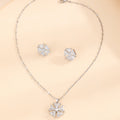 [titanium steel] necklace women's gemstone geometric pendant earrings set high-end light luxury niche clavicle chain jewelry wholesale