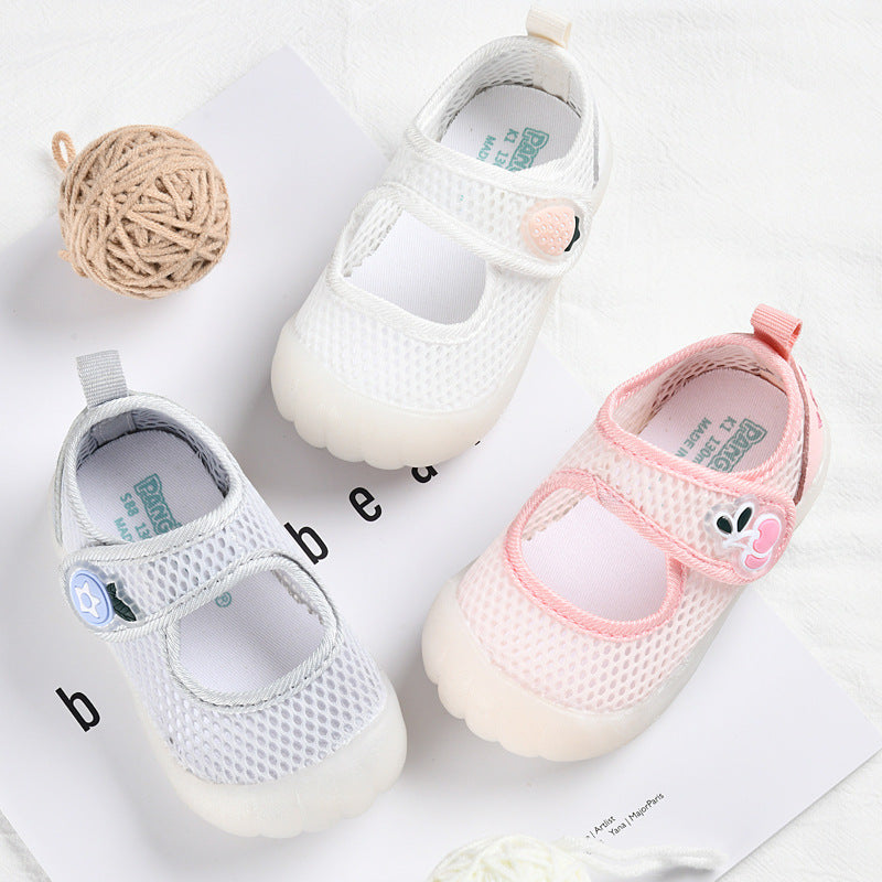 Baby sandals for boys, summer first walker shoes, 0-1-2 years old infant anti-slip soft sole mesh shoes for babies and toddlers, baby girl shoes