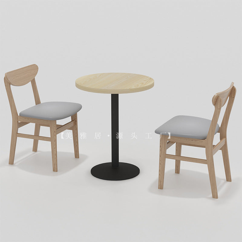 Company school unit canteen hotel solid wood tables and chairs food city snack bar one table four chairs dining table and chair combination