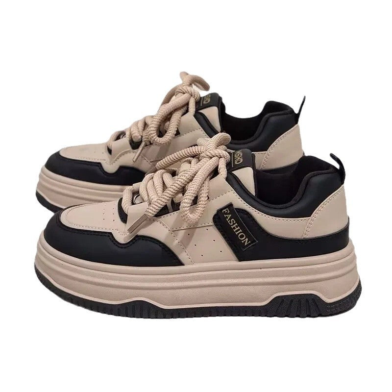 爆款美拉德厚底板鞋女ins潮2024春秋季新款学生百搭运动小白鞋女