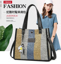 2024 new women's fashion shoulder bag crossbody bag canvas bag color block handbag minimalist versatile tote bag