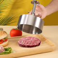 New round meat press - 304 stainless steel burger press - press-down meat mold - patty maker - kitchen tool