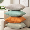 Solid color throw pillow sofa cushion cotton linen style minimalist modern office lumbar pillow square backrest bed headrest pillow