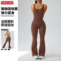 European and american cross-border new leopard print polka dot seamless one-piece yoga suit women's fitness activewear casual outerwear