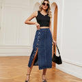 Fashion cross-border foreign trade independent station  new hot girl semi-elastic denim workwear casual skirt skirt for women