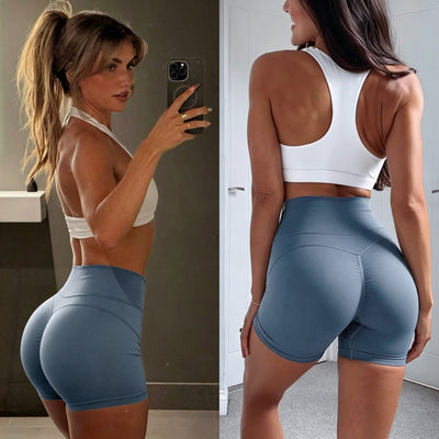 S391535 high-waisted butt-lifting workout shorts for women - european & american style peach lift, tight-fitting athletic yoga shorts, quick-dry 3/4 length