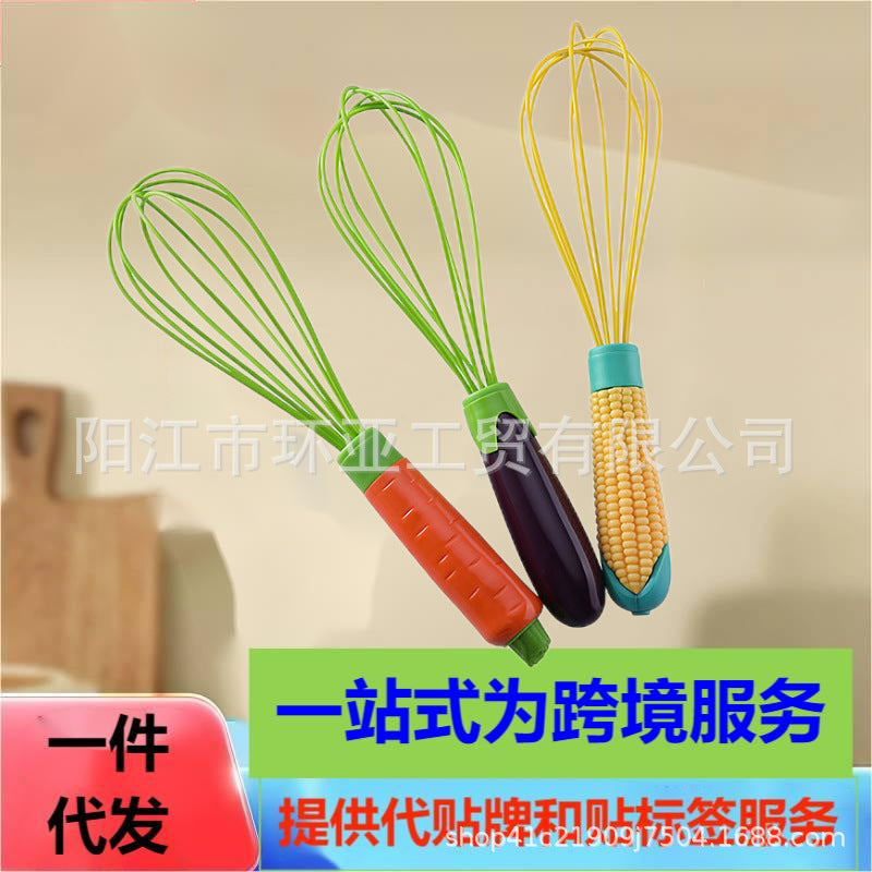 Cross-border Creative Kitchen Silicone Egg Beater Corn New Stirring Stick Baking Tool Manual Egg Stirrer Mixer
