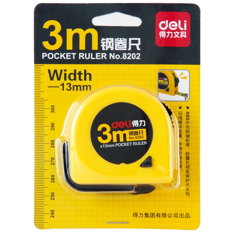 Deli 8202 Steel Tape Measure 3m Tool Measurement Drawing Measure Tape Measure Woodworking Measurement Meter Scale
