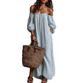 resort style dress - cross-border european & american women's clothing - casual loose one-shoulder maxi dress